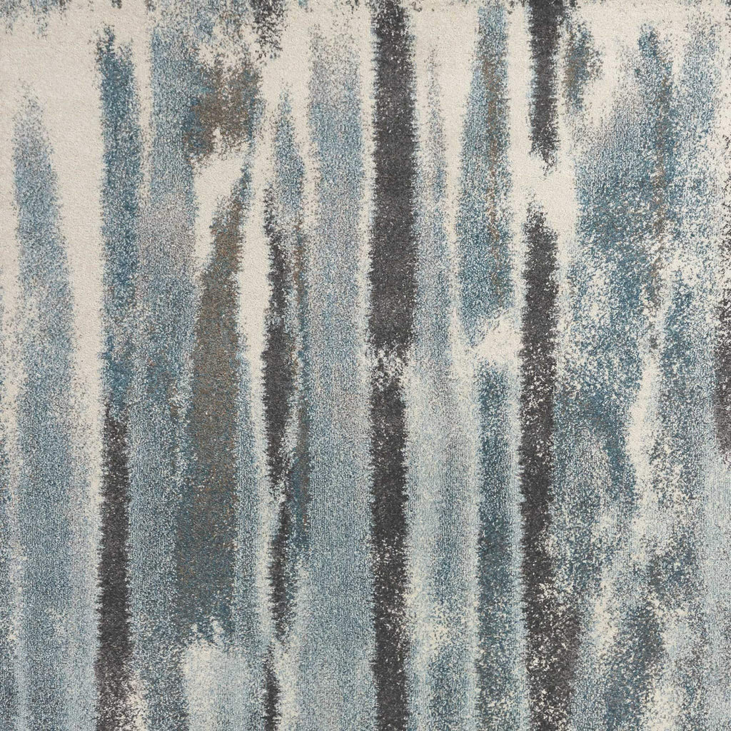 HomeRoots Polypropylene 5' x 8' Teal Abstract Brushstrokes Indoor Area Rug