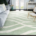 SAFAVIEH Adirondack Collection X-Large Area Rug - 12 x 18, Sage & Cream, Modern Wave Distressed Design, Non-Shedding & Easy Ca