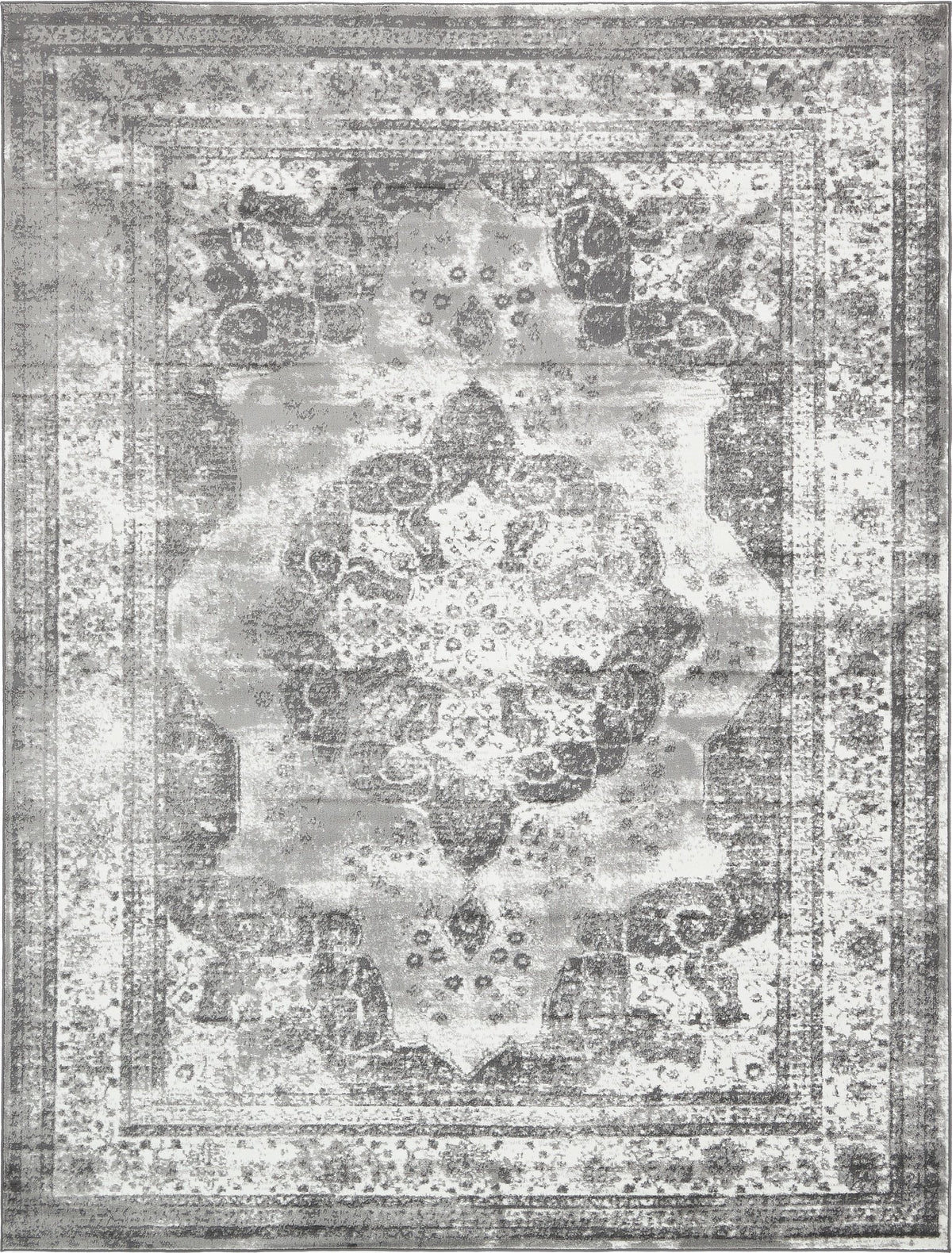 Unique Loom Sofia Collection Area Rug - Salle Garnier (9 x 12 Rectangle, Gray/ Ivory)