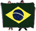 Pure Country Weavers Brazil National Flag Blanket - Brazilian Gift Tapestry Throw - Woven From Cotton - Made In The Usa (72X54)