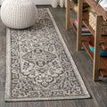 Jonathan Y Smb102D-28 Rozetta Boho Medallion Textured Weave Indoor Outdoor Area -Rug Coastal Bohemian Rustic Glam Easy -Cleaning Bedroom Kitchen Backyard Patio Non Shedding, 2 X 8, Gray/Black