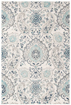Safavieh Madison Collection Area Rug - 5'3'' X 7'6'', Cream & Light Grey, Boho Chic Glam Paisley Design, Non-Shedding & Easy Car