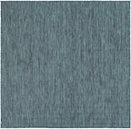 Unique Loom Outdoor Solid Collection Area Rug (5' 3'' Square Teal/Navy Blue)