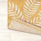 Jonathan Y Smb119C-5R Nevis Palm Frond Indoor Outdoor Area Rug, Coastal, Casual, Country Easy Cleaning,Bedroom,Kitchen,Backyard,Patio,Non Shedding, Yellow/Cream, 5' Round