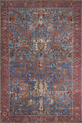 Loloi II Loren Blue/Red 7-6 x 9-6 Area Rug
