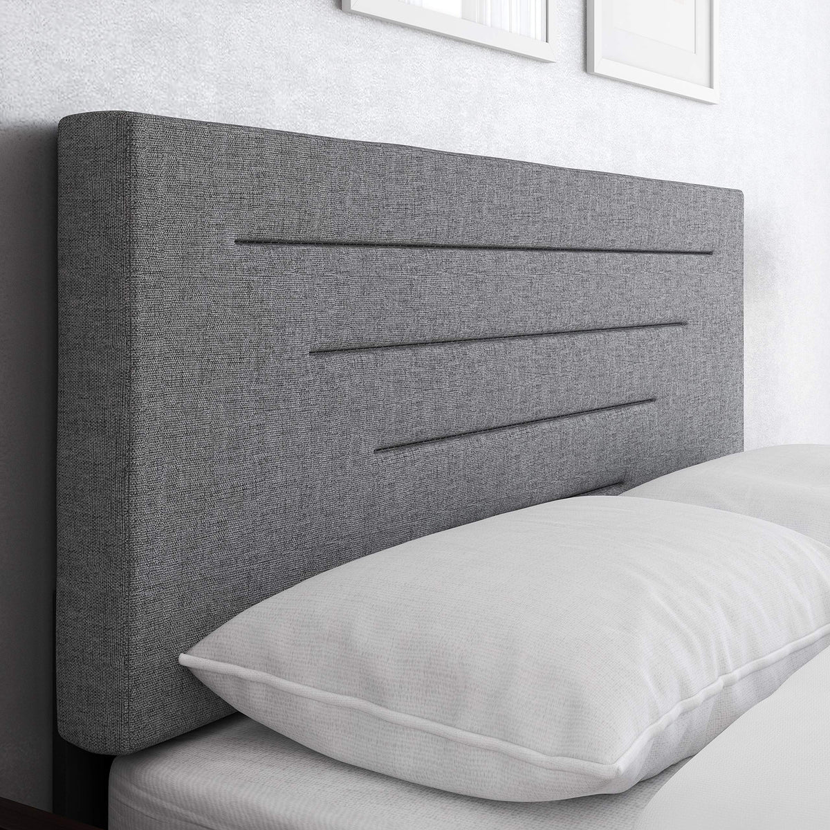 Boyd Sleep Cordoba Upholstered Platform Bed with Headboard and Durable Mattress Foundation with Strong Wood Slat Supports, Box Spring Required: Twin, Gray