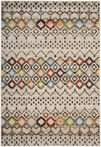 Safavieh Amsterdam Collection Area Rug - 6'7'' X 9'2'', Ivory & Multi, Moroccan Boho Design, Non-Shedding & Easy Care, Ideal For