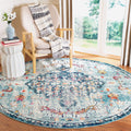 SAFAVIEH Madison Collection 5 Round Navy/Light Blue MAD447K Boho Chic Medallion Distressed Non-Shedding Dining Room Entryway Fo
