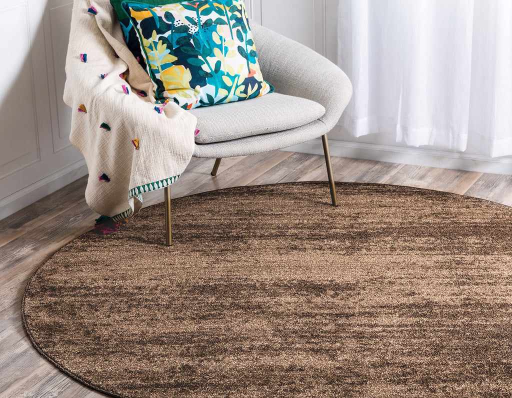 Unique Loom Del Mar Collection Area Rug - Lucille (6' 1'' Round, Brown/ Ivory)