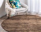 Unique Loom Del Mar Collection Area Rug - Lucille (6' 1'' Round, Brown/ Ivory)