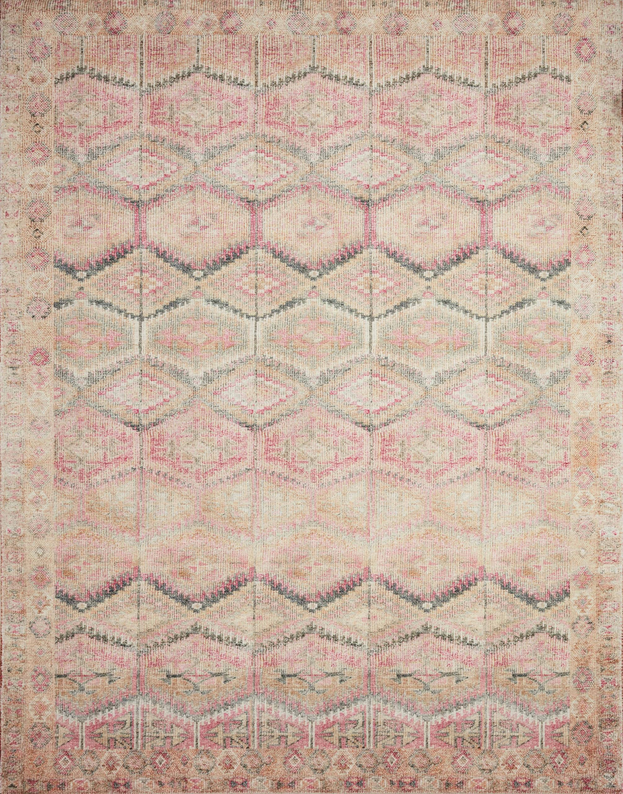Loloi II Layla Pink / Lagoon 3-6 x 5-6 Accent Rug