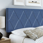 Boyd Sleep Diamond Upholstered Platform Bed with Headboard and Durable Mattress Foundation with Strong 4 Wood Slat Supports, Box Spring Required: Queen, Gray
