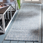 Safavieh Courtyard Collection 2'3' X 14' Grey/Blue Cy8235 Indoor/ Outside Waterproof Easy Cleansingpatio Backyard Mudroom Runner Mat