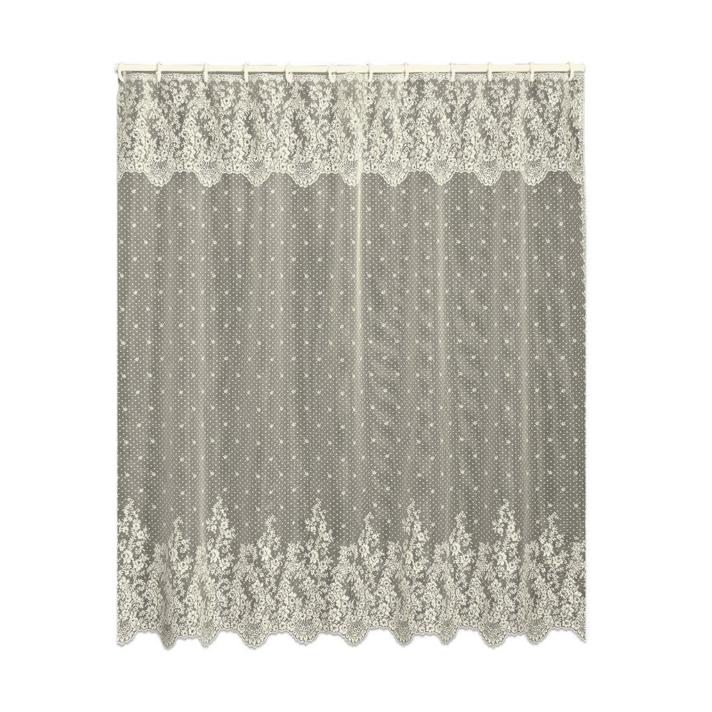 Heritage Lace, Ecru Floret 72X72 Shower Curtain, 72 Inch Wide By 72 Inch Drop
