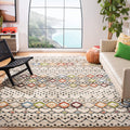 SAFAVIEH Amsterdam Collection Area Rug - 6'7'' x 9'2'', Ivory & Multi, Moroccan Boho Design, Non-Shedding & Easy Care, Ideal for