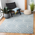 SAFAVIEH Adirondack Collection 6 Square Blue/Ivory ADR241M Modern Geometric Non-Shedding Living Room Dining Bedroom Area Rug