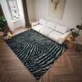 Dalyn Rugs Akina Zebra Animal Print Ak1 Faux Fur Midnight 5' X 7'6"