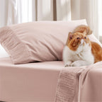 Bedsure Twin Sheets Set - Soft Twin Bed Sheets, 3 Pieces Hotel Luxury Dusty Pink Sheets Twin, Easy Care Polyester Microfiber Coo