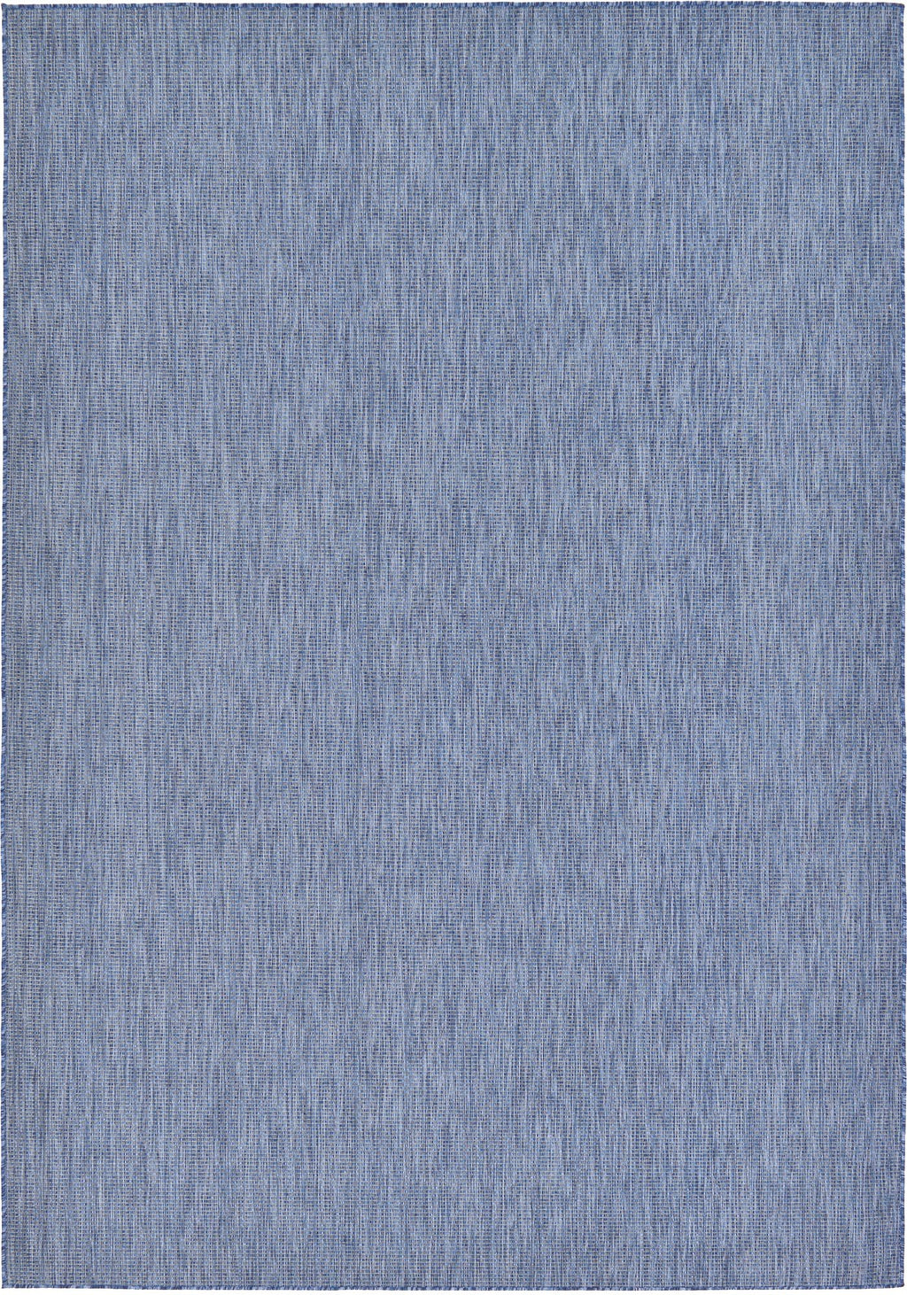 Unique Loom Collection Casual Transitional Solid Heathered Indoor/Outdoor Flatweave Area Rug (8' X 11' 4' Rectangle, Blue/Navy