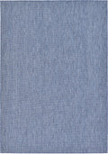Unique Loom Collection Casual Transitional Solid Heathered Indoor/Outdoor Flatweave Area Rug (8' X 11' 4' Rectangle, Blue/Navy