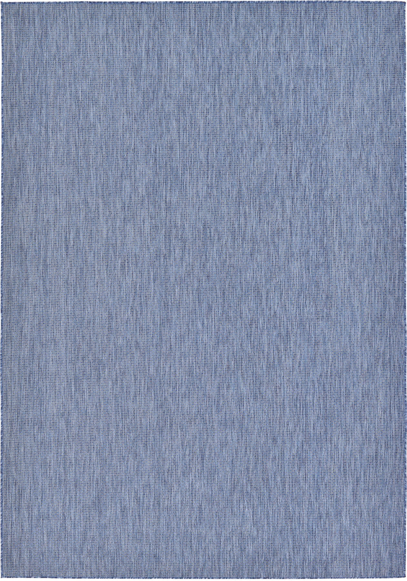 Unique Loom Collection Casual Transitional Solid Heathered Indoor/Outdoor Flatweave Area Rug (8' X 11' 4' Rectangle, Blue/Navy
