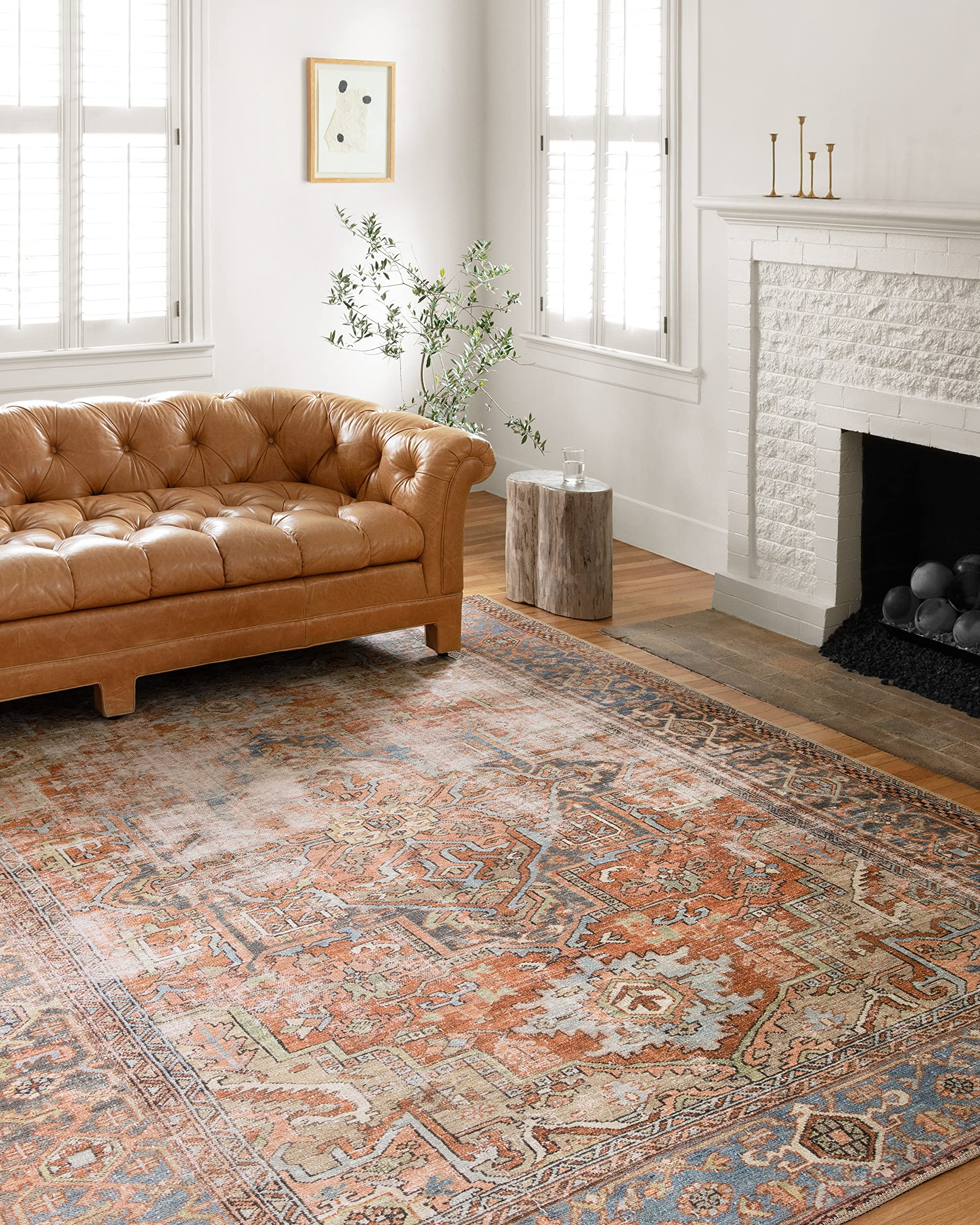 Loloi II Loren Terracotta/Sky 2-6 x 7-6 Runner Rug