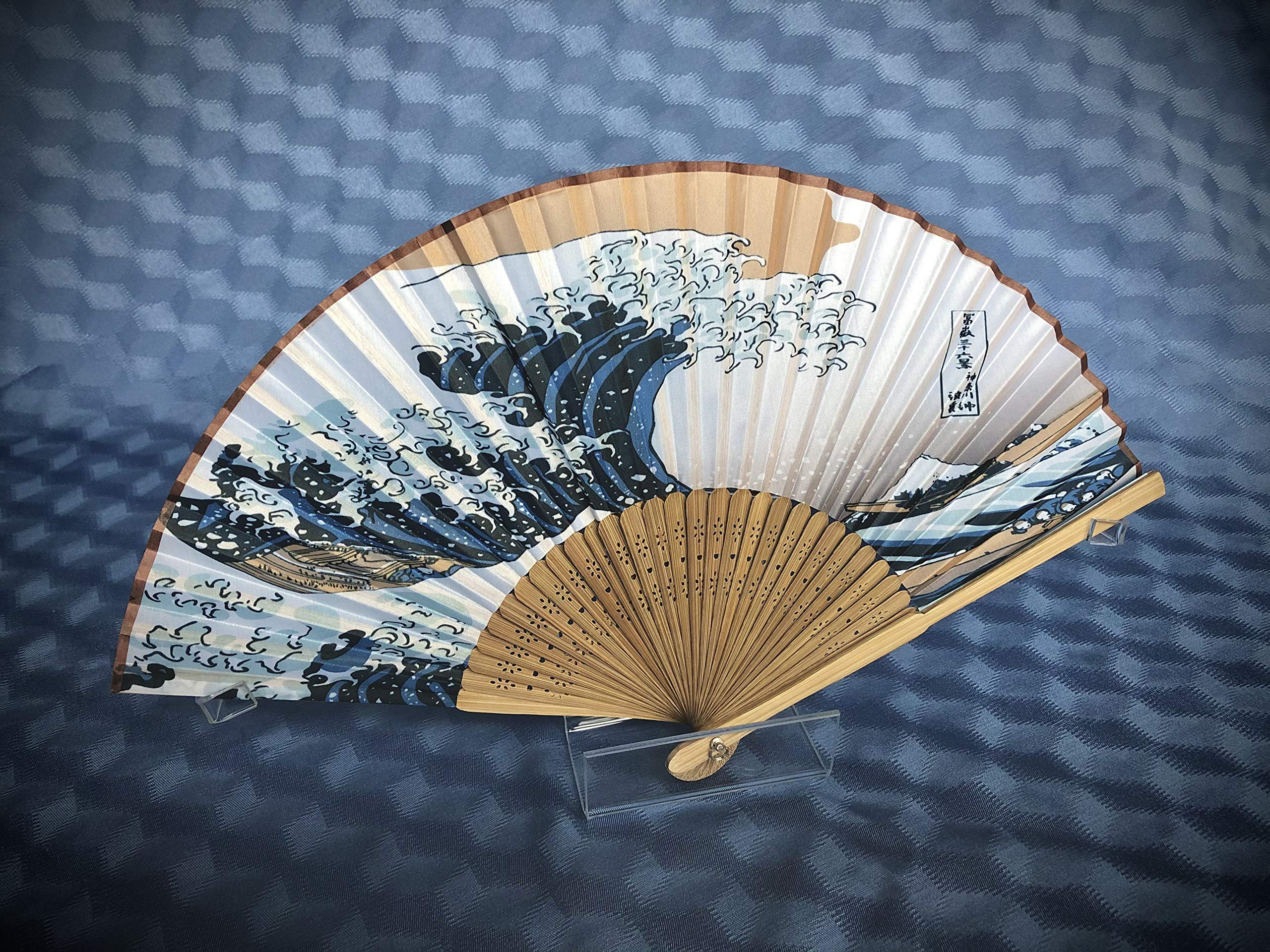 Clear Fan Display Stand Holder Easel for Collector Antique Folding Hand Fans (Large)