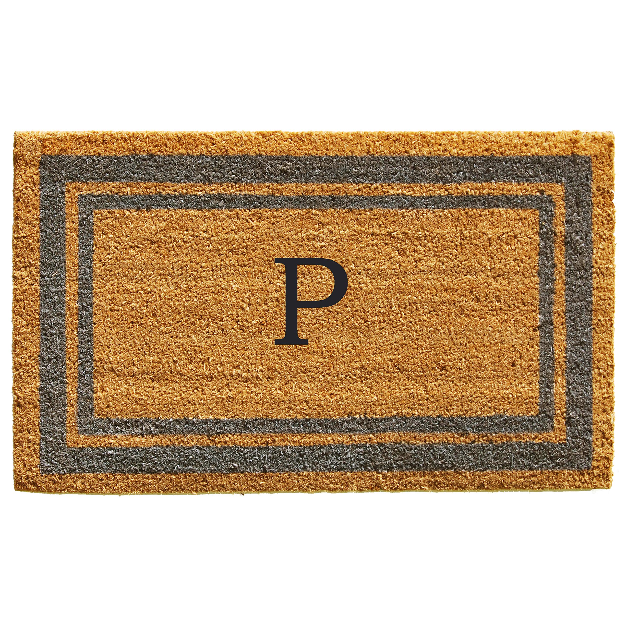Calloway Mills 153022436P Periwinkle Border 24 x 36 Monogram Doormat, (Letter P)