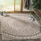 Safavieh Courtyard Collection 32.4' X 60' Beige/Brown Cy8734 Indoor/ Outdoor Patio Backyard Mudroom Area Rug