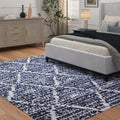 Abacasa Oasis Delphine Royal Blue And White Polyester Area Rug