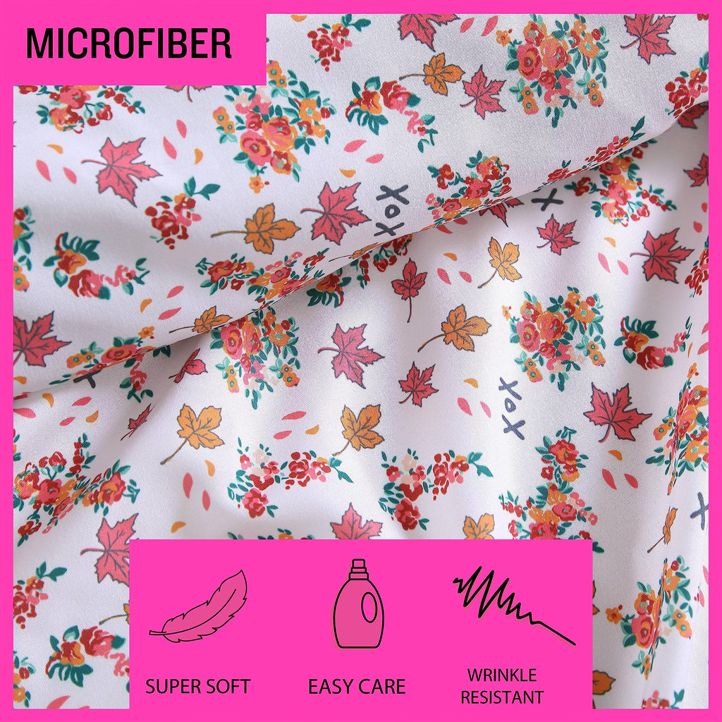 Betsey Johnson - Full Bed Sheets, Soft & Lightweight Bedding, Fade & Wrinkle Resistant (Fall Foliage Pink, Full)