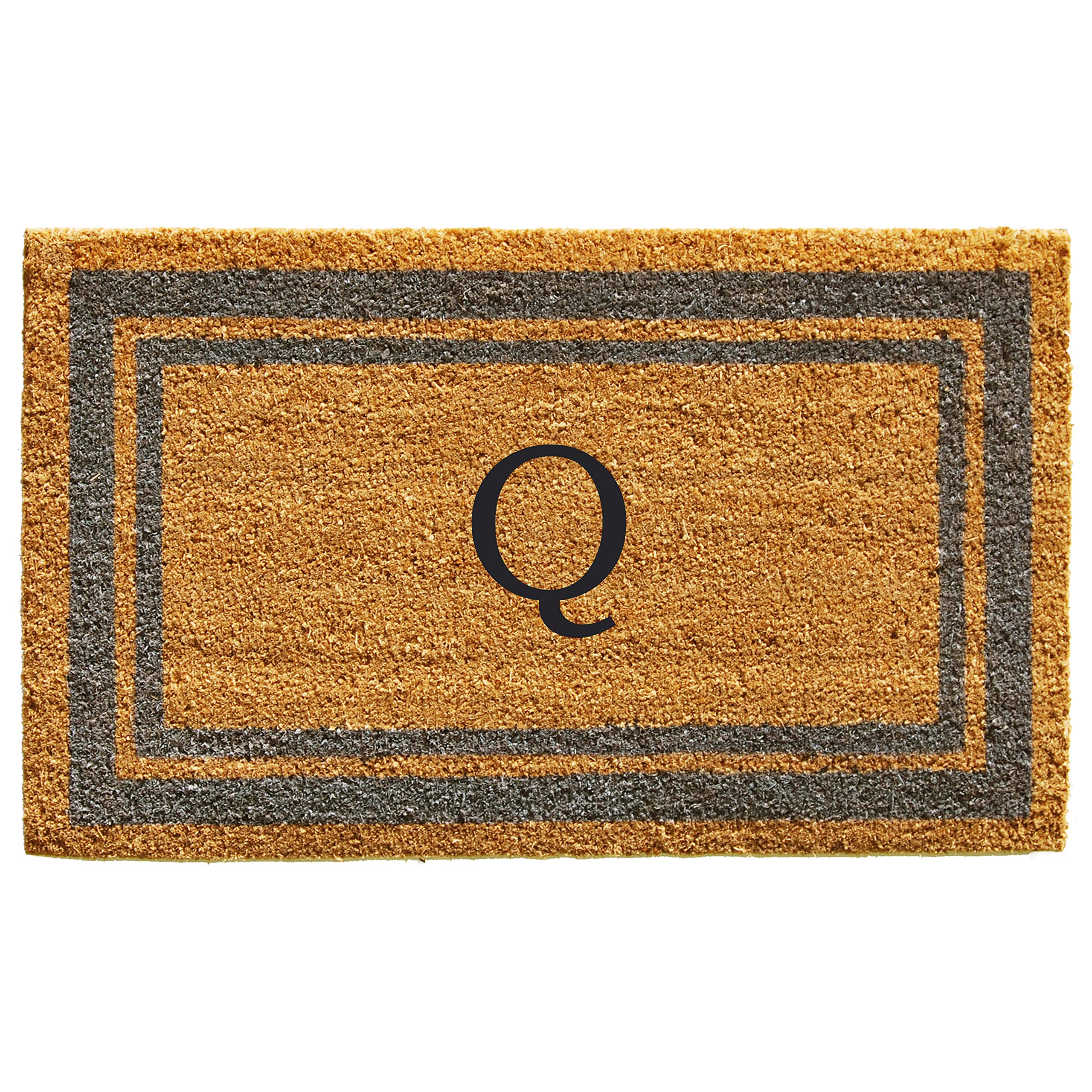 Calloway Mills 153022436Q Periwinkle Border 24 x 36 Monogram Doormat, (Letter Q)