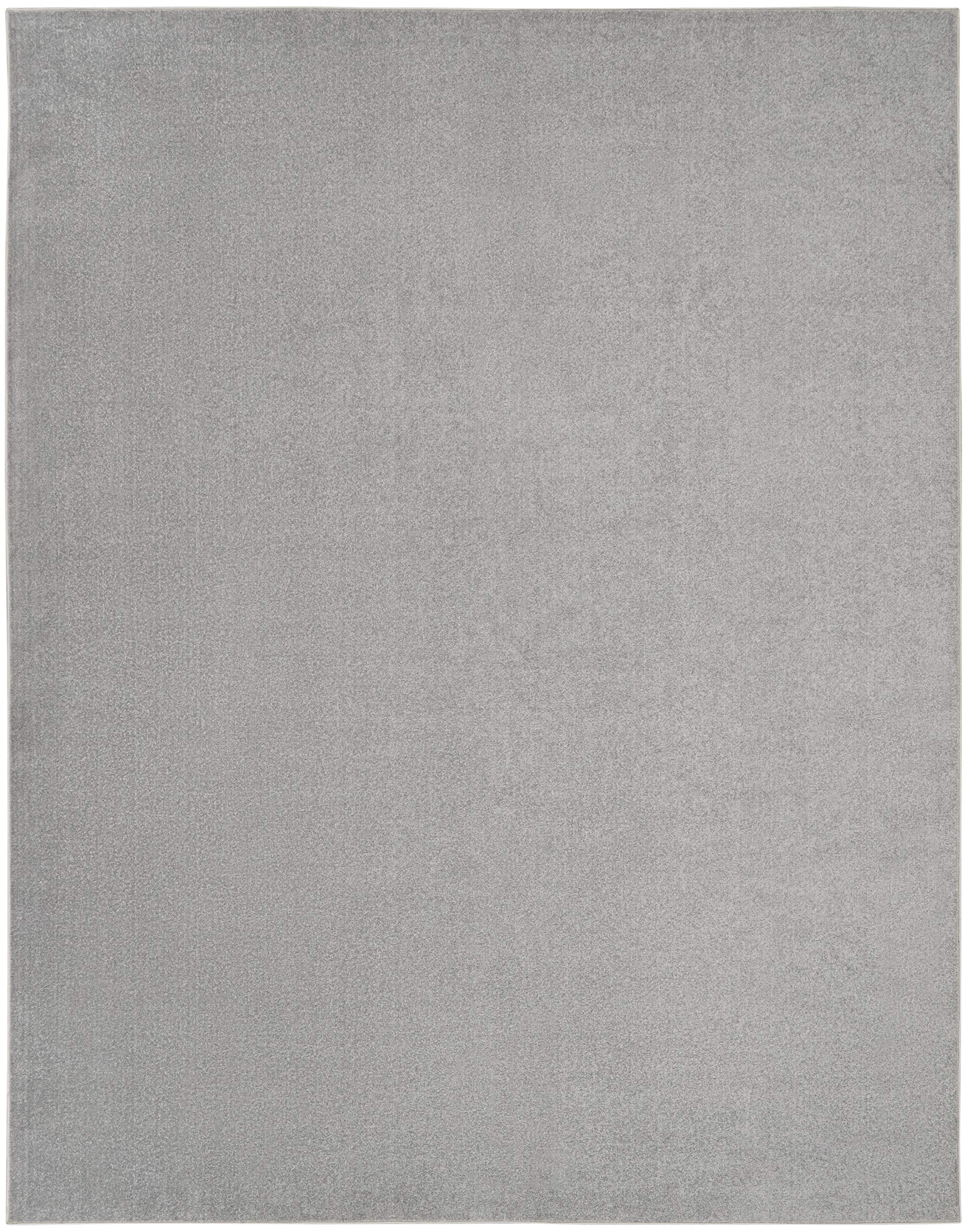 Nourison Essentials Indoor/Outdoor Silver Grey 12' X 15' Area Rug, Easy Cleaning, Non Shedding, Bed Room, Living Room, Dining Room, Backyard, Deck, Patio (12X15)