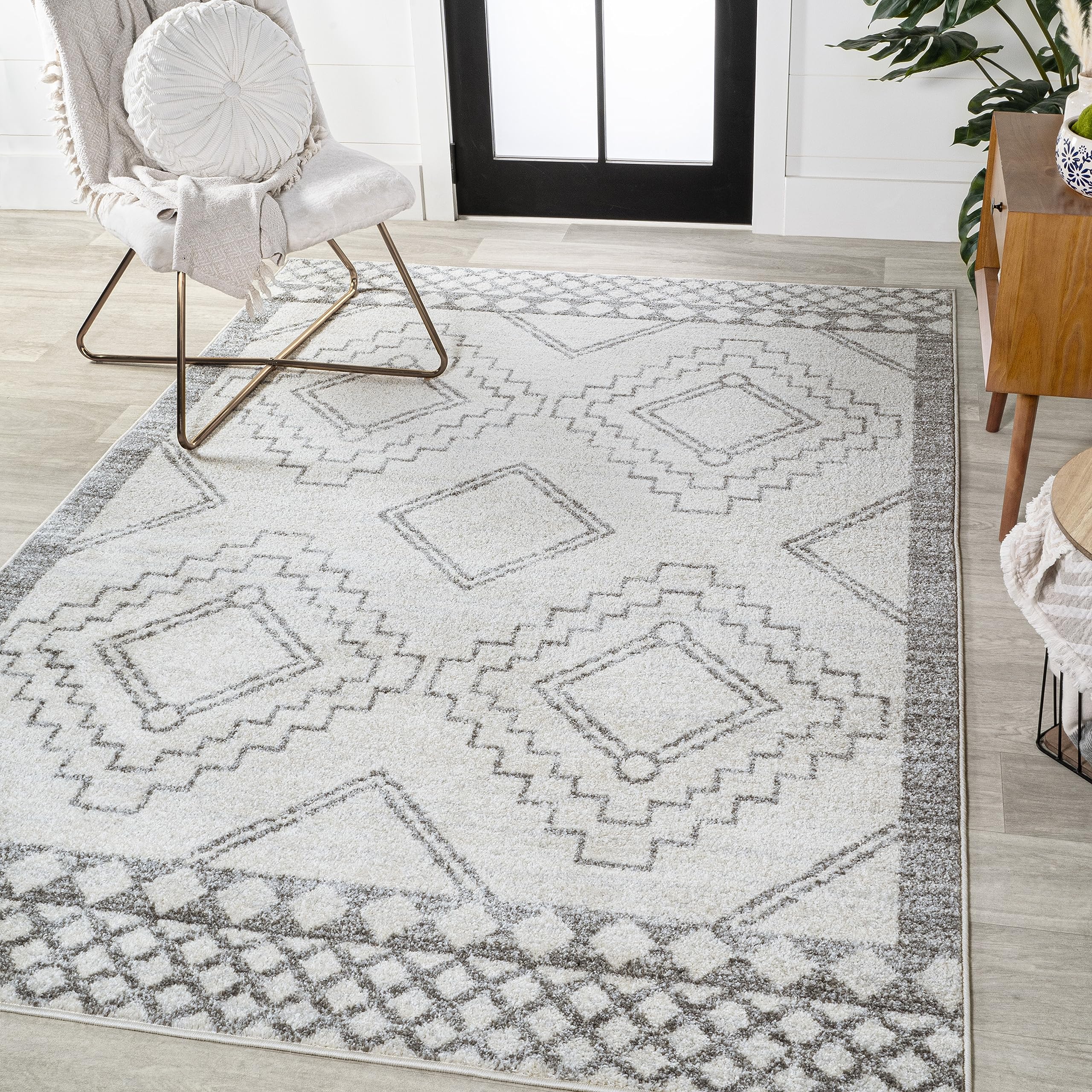 JONATHAN Y MOH200B-5 Amir Moroccan Beni Souk Indoor Area-Rug Bohemian Farmhouse Rustic Geometric Easy-Cleaning Bedroom Kitchen L