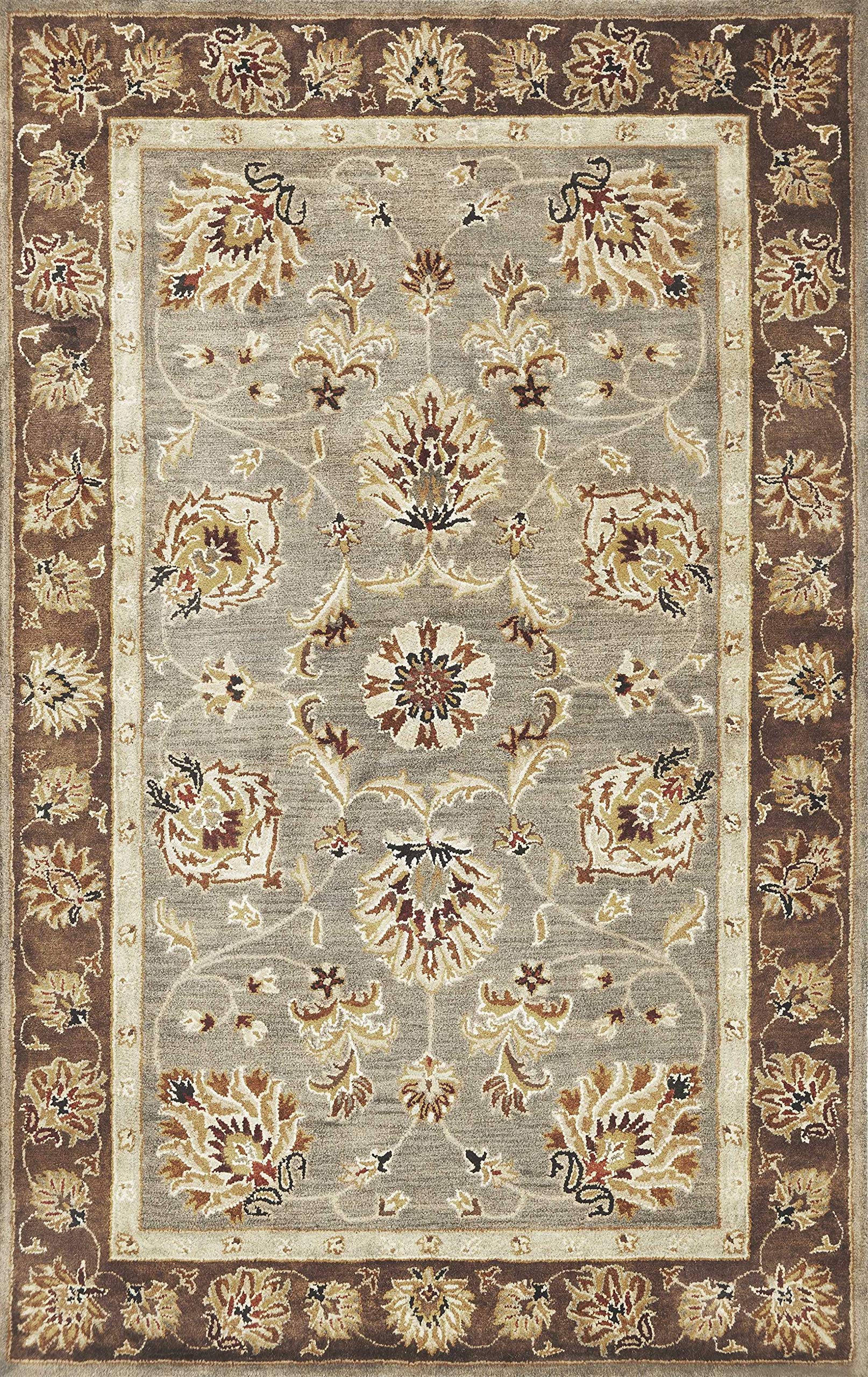 HomeRoots Decor 5 x 8 Wool Grey/Mocha Area Rug