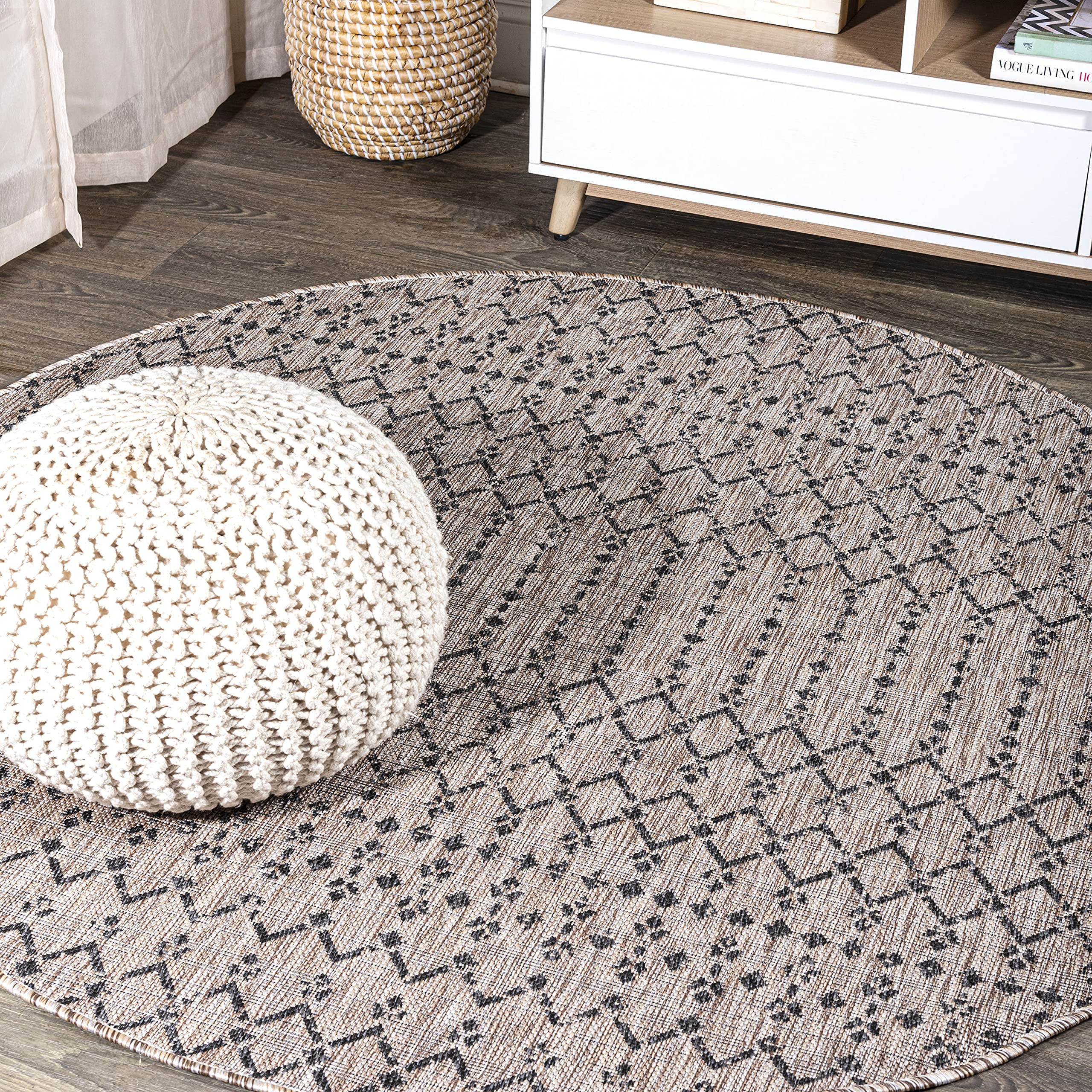 Jonathan Y Smb108E-8R Ourika Moroccan Geometric Textured Weave Indoor/Outdoor Area Rug, Bohemian, Scandinavian For Bedroom, Kitc