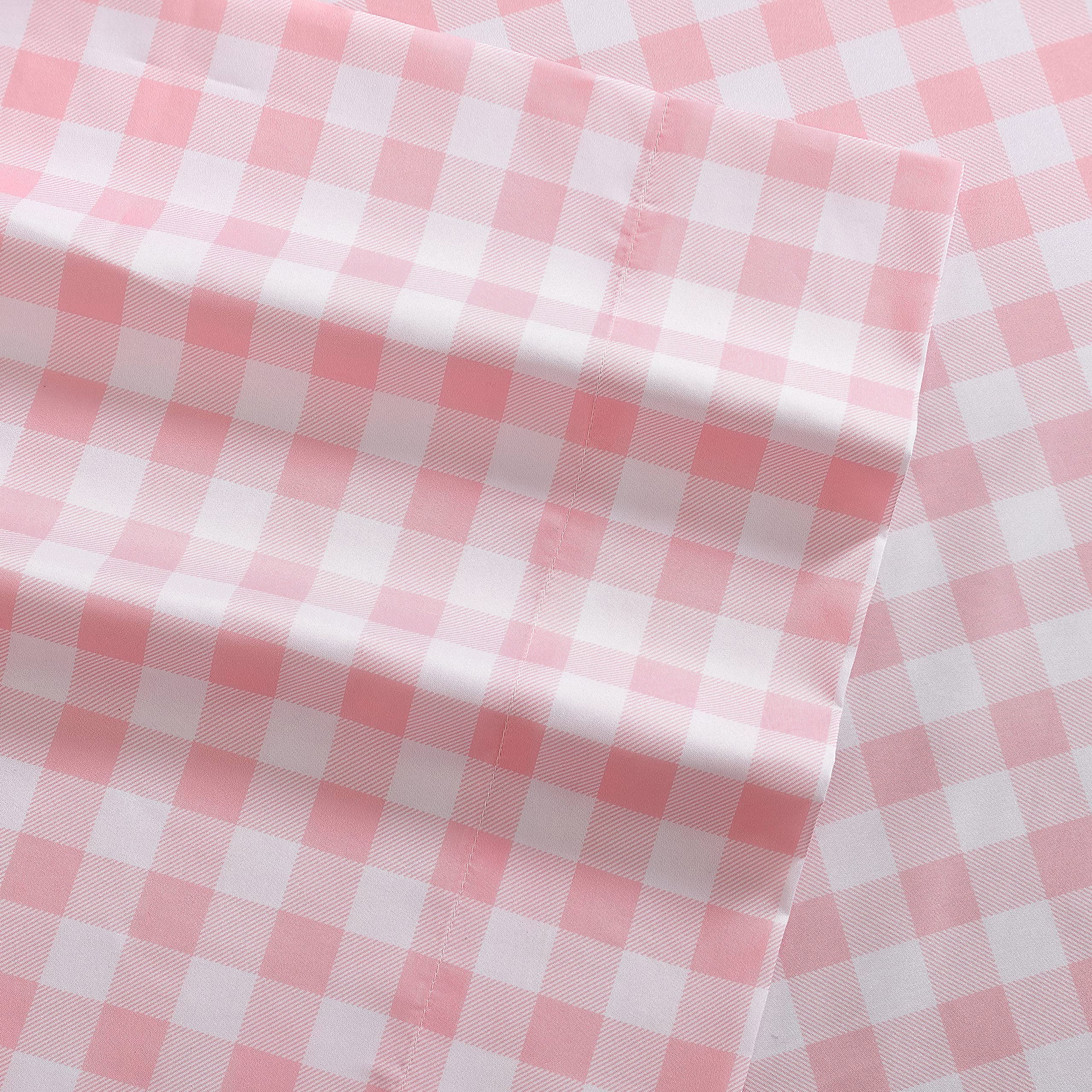 Eddie Bauer Kids - Twin Sheets, Stain Resistant Kids Bedding, Ideal For Toddler Bedding Set (Poppy Plaid Pink, Twin)