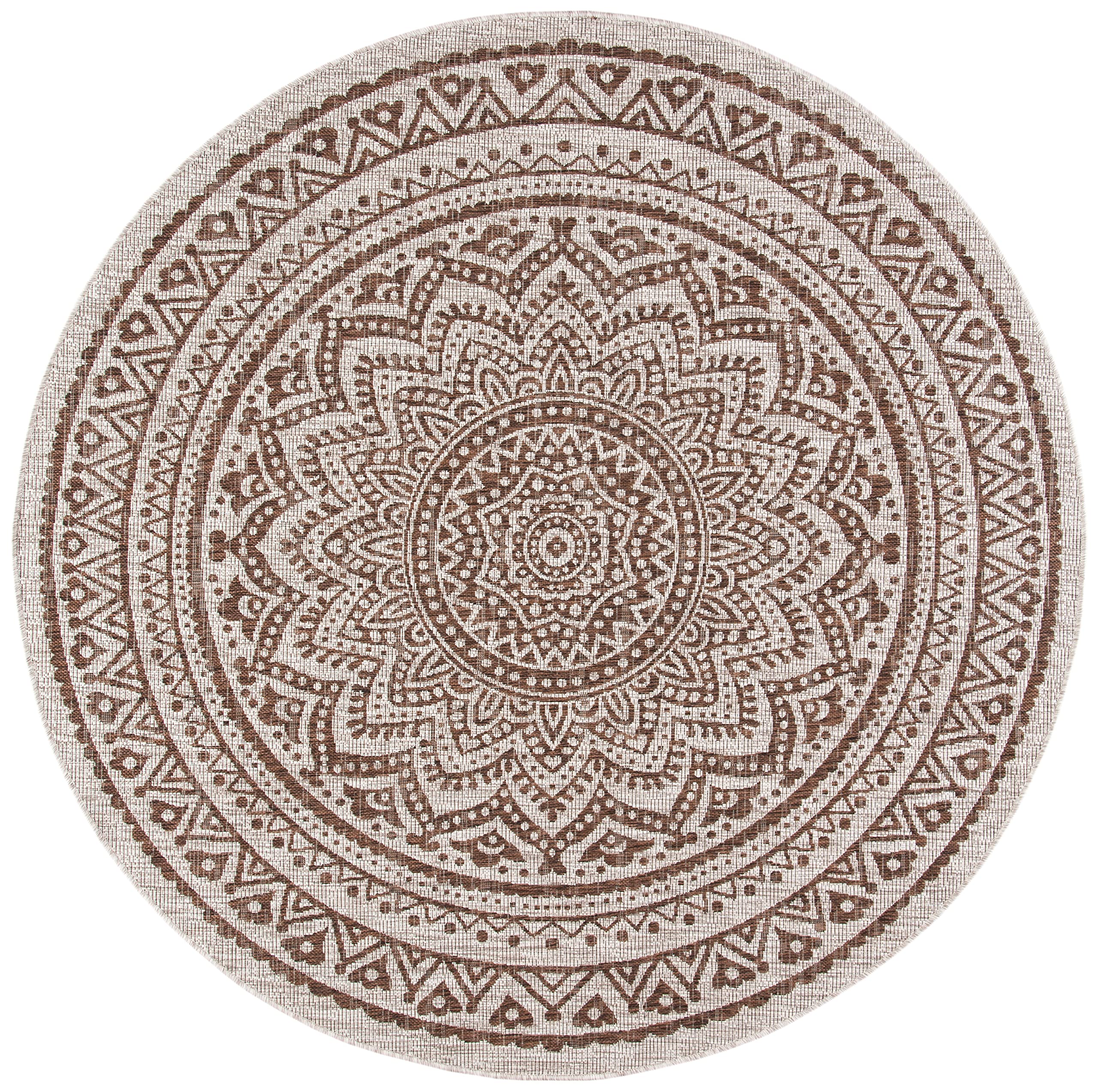 Safavieh Courtyard Collection 80.4' X 80.4' Beige/Brown Cy8734 Indoor/ Outdoor Patio Backyard Mudroom Area Rug