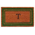 Calloway Mills Green Border 24 x 36 Monogram Doormat (Letter T)