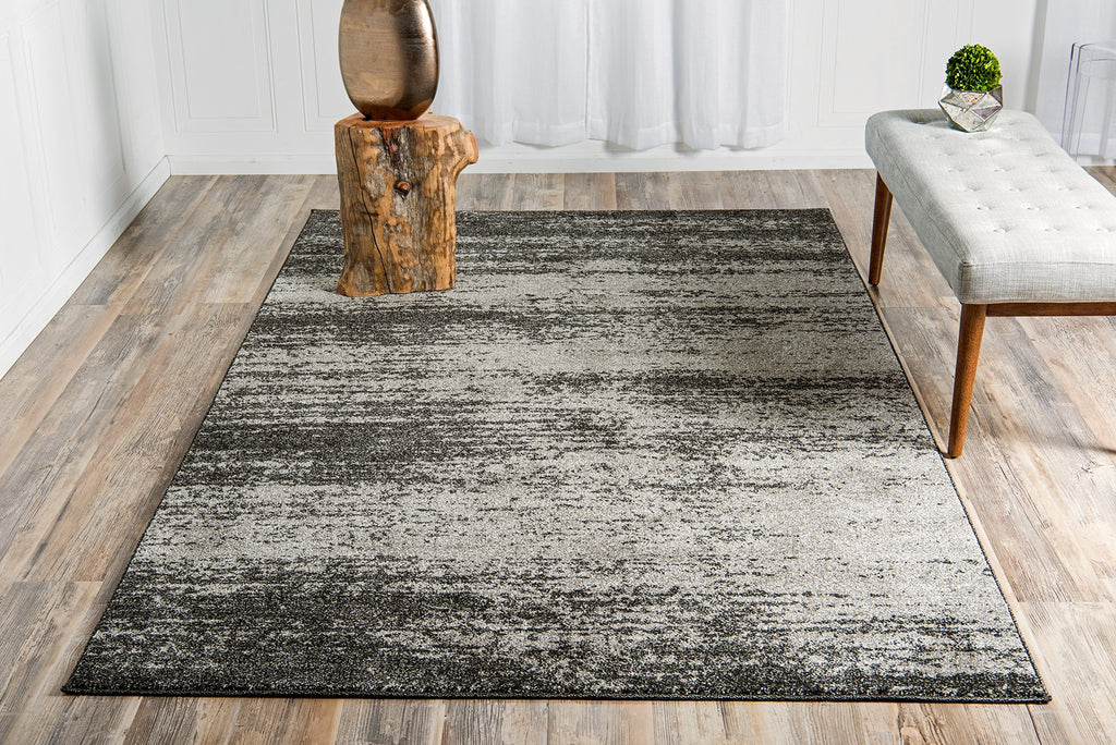 Unique Loom Del Mar Collection Area Rug - Lucille (7' 1'' X 10' Rectangle, Dark Gray/ Ivory)