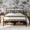 Yaheetech Classic Metal Platform Bed Frame Mattress Foundation With Victorian Style Iron-Art Headboard/Footboard/Under Bed Storage No Box Spring Needed Bronze Full Size