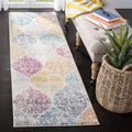 SAFAVIEH Madison Collection Runner Rug - 23 x 8, Creme & Yellow, Glam Ogee Trellis Distressed Design, Non-Shedding & Easy Care