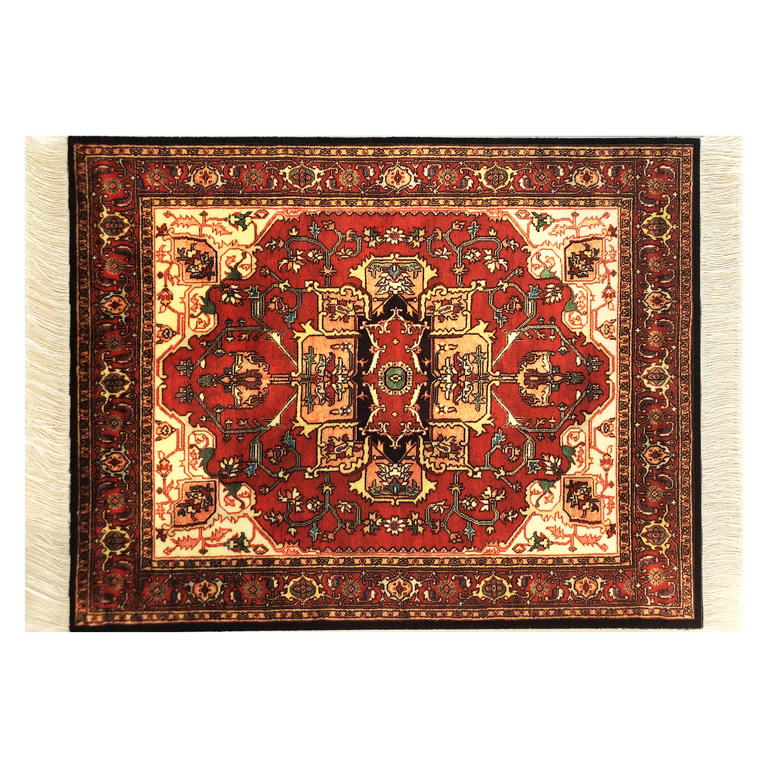 Beautiful Oriental Rug Style Mousepad, Miniature Carpet Computer Mouse Pad, Rectangular, Non-Slip, Elegant Office Accessories