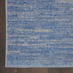 Nourison Essentials Solid Indoor/Outdoor Blue/Grey 2'2' X 20 Area Rug, Easy Cleaning, Non Shedding, Bed Room, Living Room, Dining Room, Deck, Patio, Backyard (2X20)