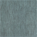 Unique Loom Outdoor Solid Collection Area Rug (4' 1'' Square Teal/Navy Blue)