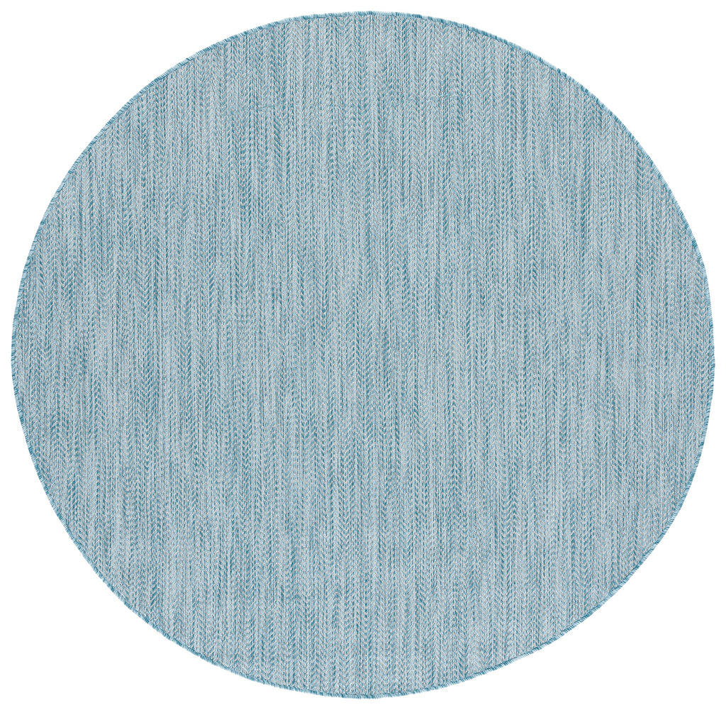 Safavieh Courtyard Collection 7 Feet 10 Inches X 7 Feet 10 Inches Round Aqua/Grey Cy8022 Indoor/ Outdoor Waterproof Easy Cleanin