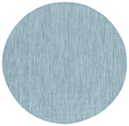 Safavieh Courtyard Collection 7 Feet 10 Inches X 7 Feet 10 Inches Round Aqua/Grey Cy8022 Indoor/ Outdoor Waterproof Easy Cleanin