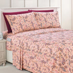 Elegant Comfort Luxury Soft Bed Sheets Paisley Pattern - 1500 Premium Hotel Quality Microfiber Softness Wrinkle And Fade Resistant (6-Piece) Bedding Set, Queen, Paisley Coral