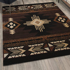 Flash Furniture Mohave Traditional Southwestern Style Area Rug - Rustic Chocolate Accent Rug - 5' X 7' - Olefin Fibers With Jute Backing