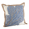 Saro Lifestyle 5432.Nb20S Sea Fan Coral Print Down Filled Throw Pillow, Navy Blue, 20'